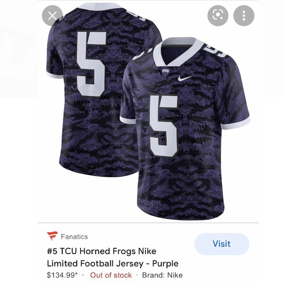 Nike Other - TCU RARE camo football jersey